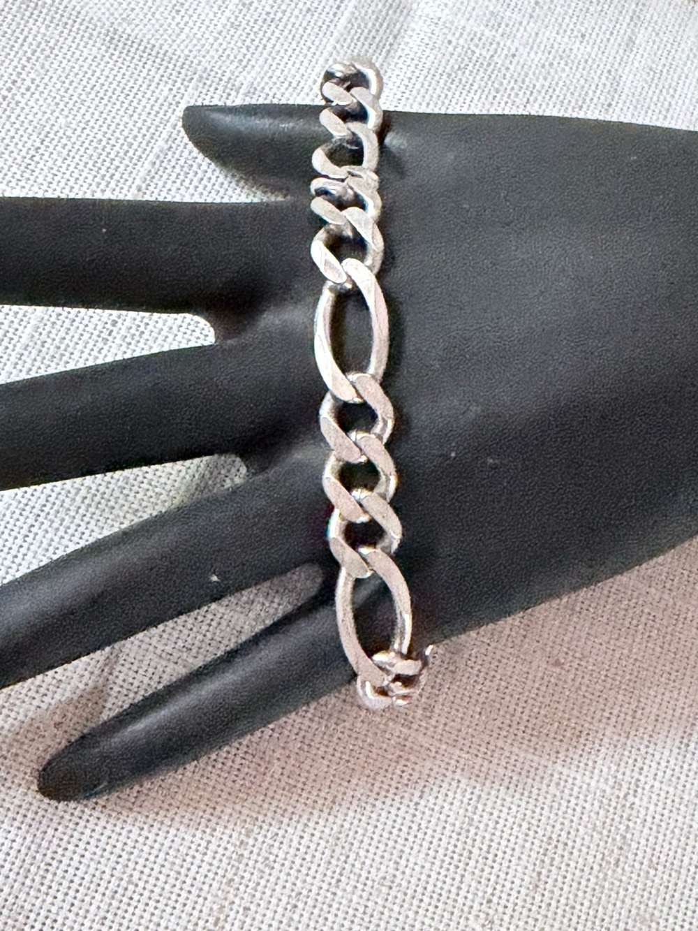 Solid 925 Sterling Silver Figaro Link Chain Bracelet – Made in Italy, 20.7g